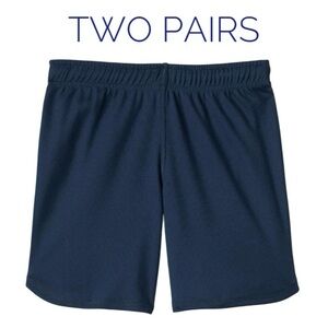 ✅ 5 for $25 - TWO Navy Blue Gym Shorts, Size Small 6-7